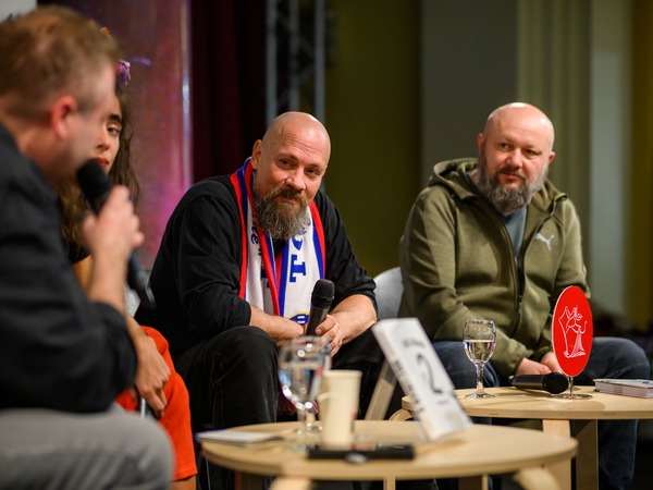 29. Sa(n)jam - 3. dan - Boris Dežulović: Bili libar 2, Emir Imamović, Ivana Perić, Boris Dežulović, Aleksandar Holiga © Matija Šćulac