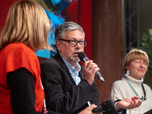 30. Sa(n)jam - Mihail Šiškin: Moja Rusija; Tanja Radmilo, Mihail Šiškin, Ivana Peruško ©Manuel Angelini